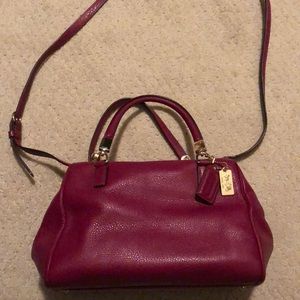 Raspberry Leather Coach Purse
